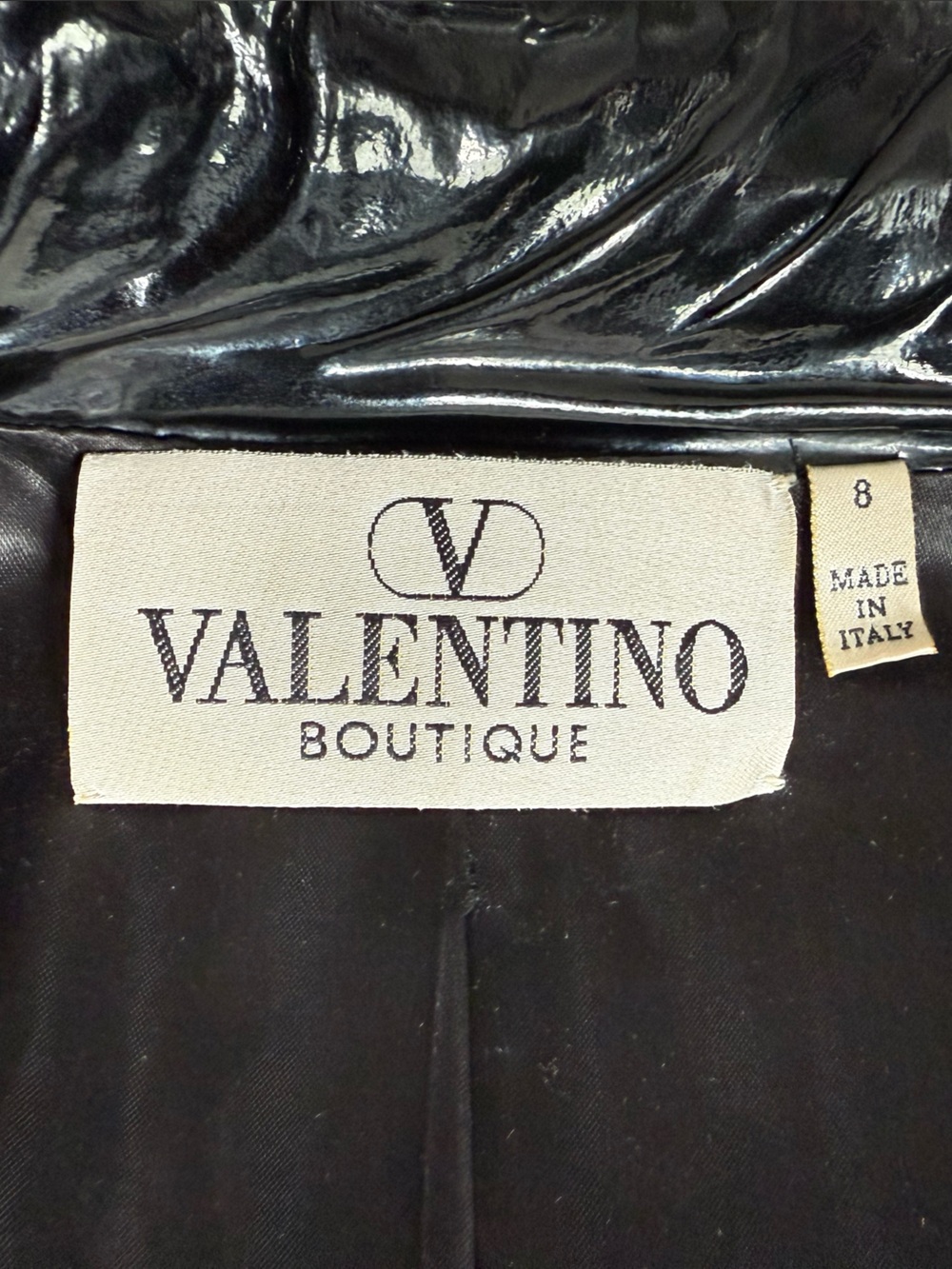 Vintage Valentino Coat- Black Patent Leather Trench- Glossy/Luxe Statement Piece - Picture 3 of 10